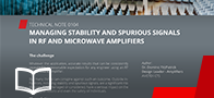Stability and spurious signals in RF and Microwave Amplifiers