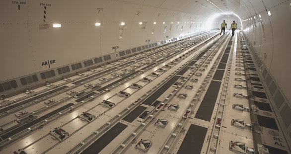 Inside of Cargo aircraft