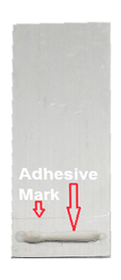 Adhesive on sample