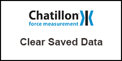 How do I clear saved data from Chatillon DFE II and DFS II force gauges