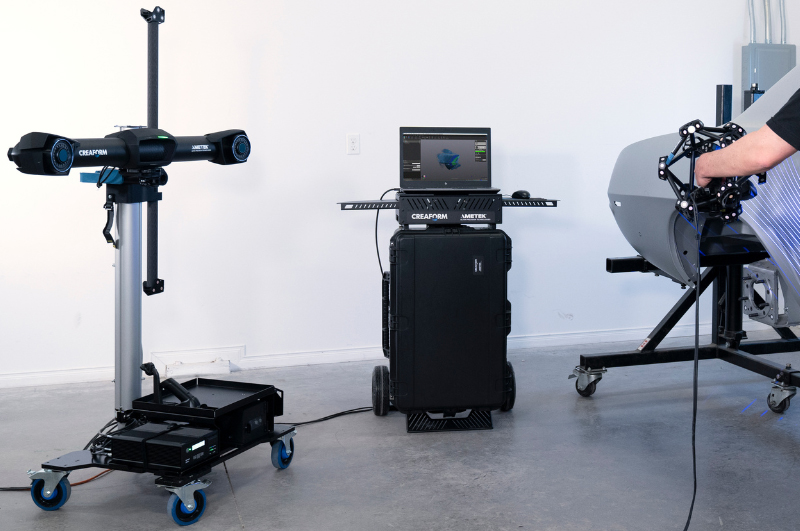 Portable workstation and C-Track shop floor stand 
