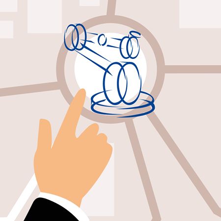 blaue Roboter Zeichnung